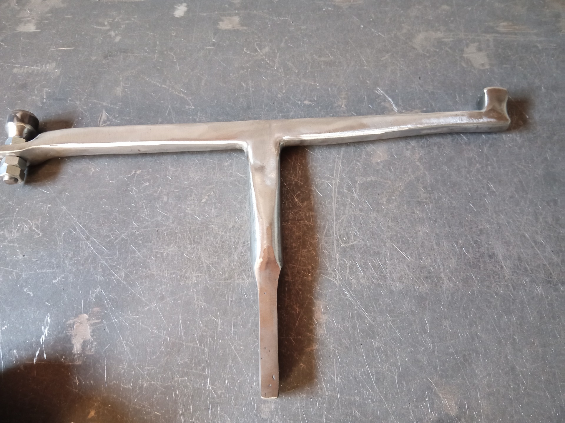 Assembled body of a snarling iron with a forged mounting pin and installed lower anvil for the Pro Monumenta project.